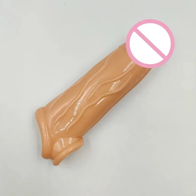 3 Colors Penis Sheath Extender Sleeve Enlarger Stretch Enhancer Delay Ejaculation Sex Toys For Men Reusable Condom Cock Ring — image 7
