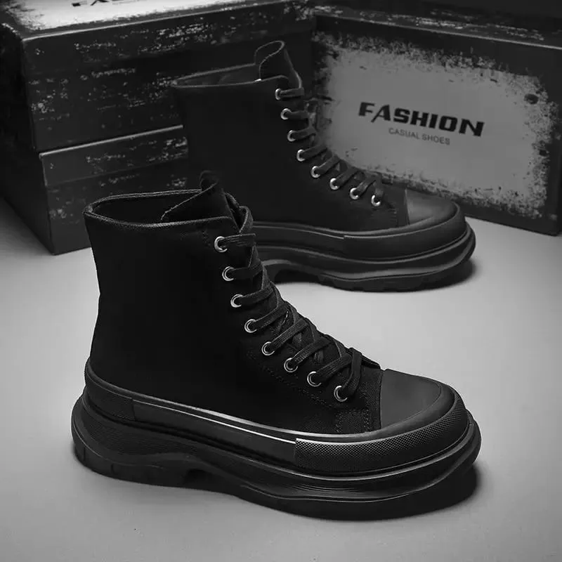 Men's Canvas Summer Breathable Platform Increased Muffin Sneakers 2025 New Autumn Cloth Casual Dad Trendy Shoes