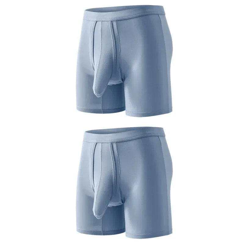 2PCS Mens Long Legs Underwear Separate Ball Pouch Breathable Comfort Sport Seamless Boxer Trunks Shorts Calzoncillo Hombre — image 22