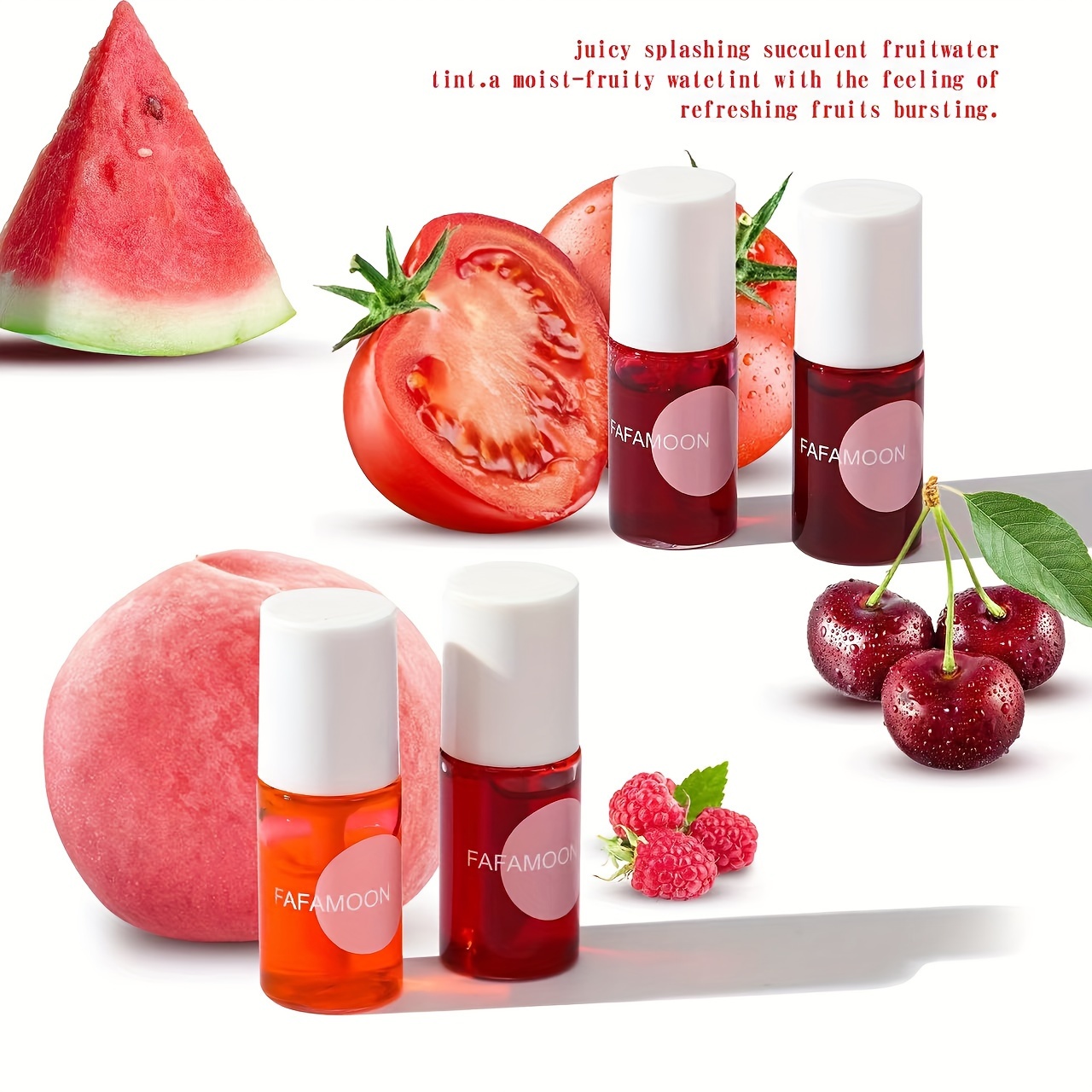 Fruity Lip Tint Water Gloss Tint Moisturizing Waterproof Liquid Lipstick Non-Stick High Pigment Long-Lasting Vibrant Colors