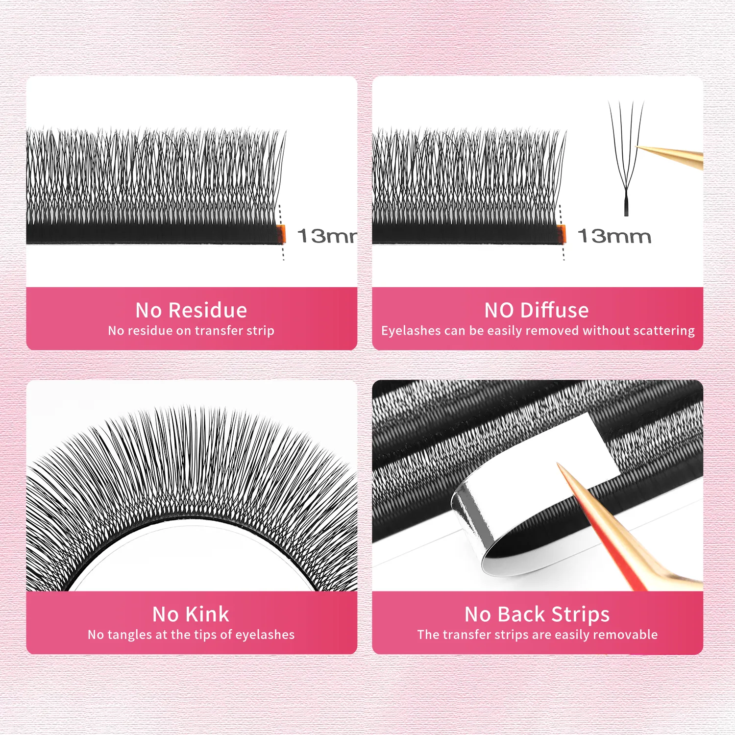U-vormige 4D Wimpers Extensies Matzwarte U 4D Wimpers Premade Fans Volume Valse Wimpers Groothandel Leveranciers Winkel