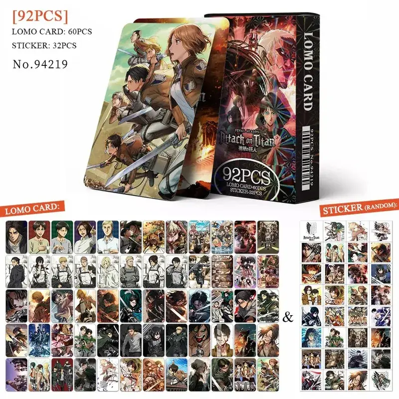 Anime atak tytanów‌ karta Lomo pocztówka zabawka Haikyuu aptekarz pamiętniki Honkai Star Rail karty kolekcjonerskie z naklejkami prezent