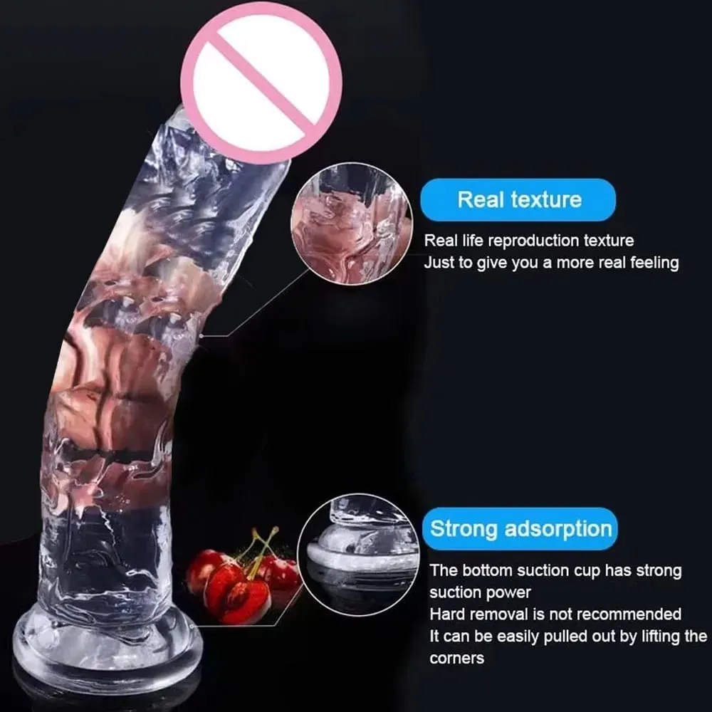 Transparent Realistic Dildo Jelly Penis Suction Cup Dildo Female Masturbator Clitoral Stimulator Big Dick Lesbian Sex Toys — image 6