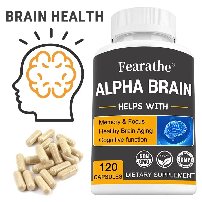 Alfa Brain Nootropics Mozkový doplněk pro muže a ženy – Paměť, duševní jasnost a kognice s vitaminem B6 Focus Capsules — image 2