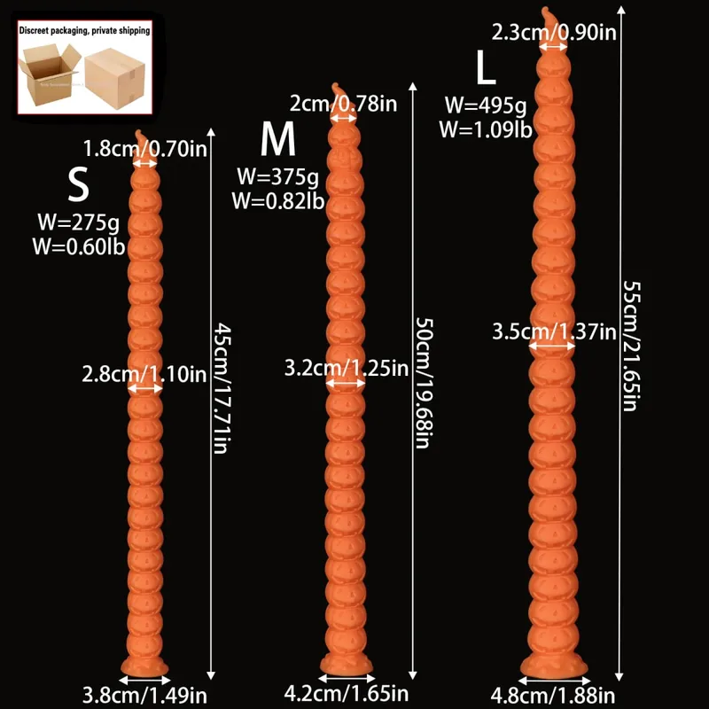 Long 55cm Butt Plug Pumpkin Dildo Deep Anal Whip Soft Anal Plug Adult Sex Toys Monster Dilator Dildo Anal Stimulator Sex Product — image 24