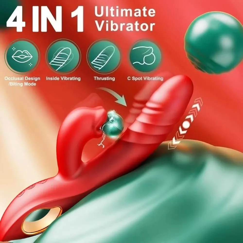 2v1 Thrusting Vibrator G bodové dildo na olizování pochvy pro ženy Sexuální hračka s králičím jazykem Stimulátor klitorisu Anální zátka Potřeby pro dospělé — image 2