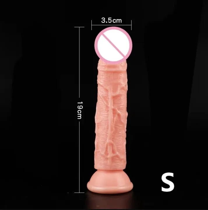 Realistic Soft Silicone Dildo XXS-L Skin Color with Powerful Suction Cup Female Masturbator G Spot Stimulating Sex Toy for Women