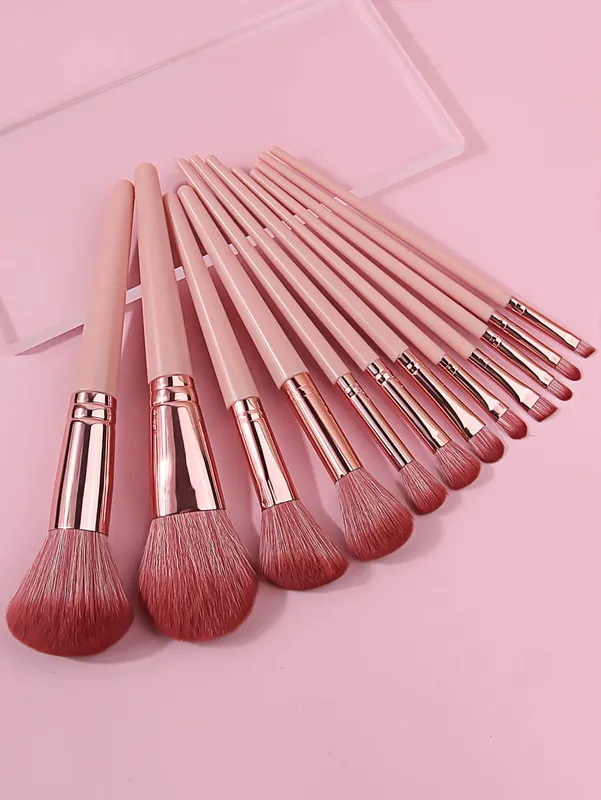 12Pcs Pink Makeup Brush Set Make Up Concealer Blush Powder Brushes Eye Shadow Highlighter Foundation Brush Cosmetic Beauty Tools — image 14