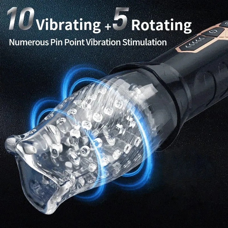 Con 5 velocità di rotazione e 10 modalità Masturbatore succhiatore maschile 3D Labbra Massaggiatore del pene Glande del pene Trainer Masturbatore Giocattoli maschili
