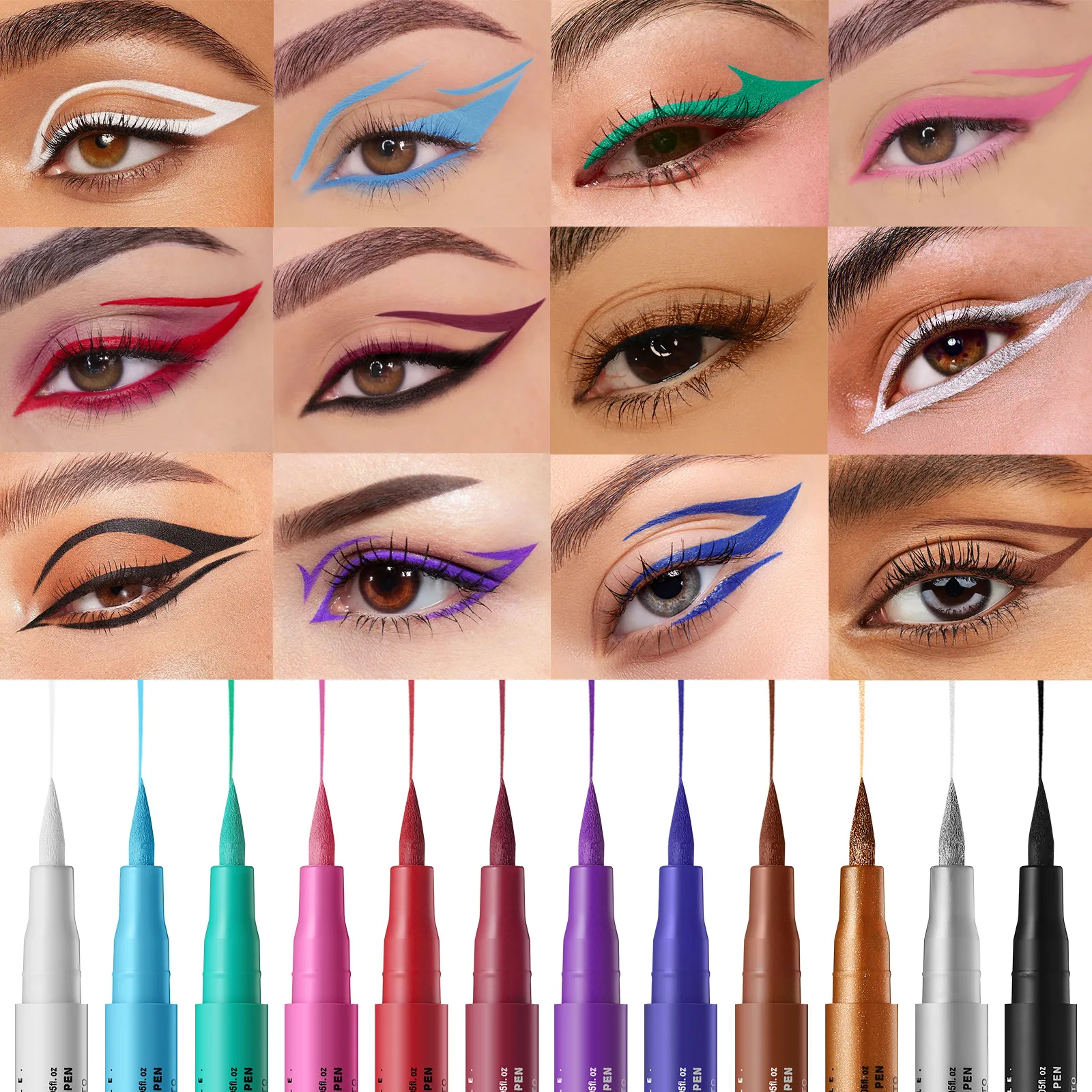 Matte Blue Black Liquid Eyeliner Pen Waterproof 12 Colors Ultra-thin Colorful Eyeliner Smooth Quick-Drying Eye Liner Pen Makeup — image 4