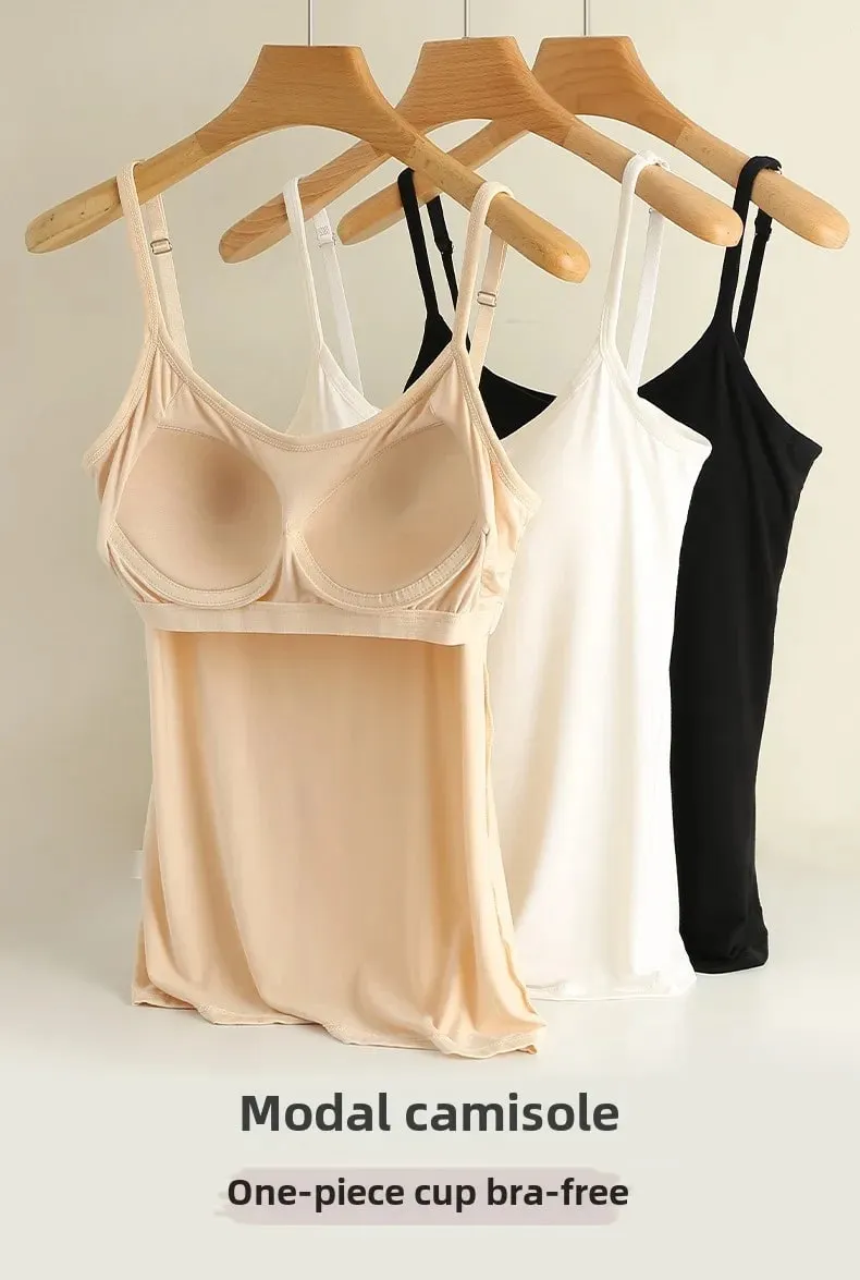 Sexy Women Tops Solid Padded Bra Spaghetti Camisole Top Women Vest Women Camisole with Built in Bra Cami Top Vest Tank Top 2026 — image 7