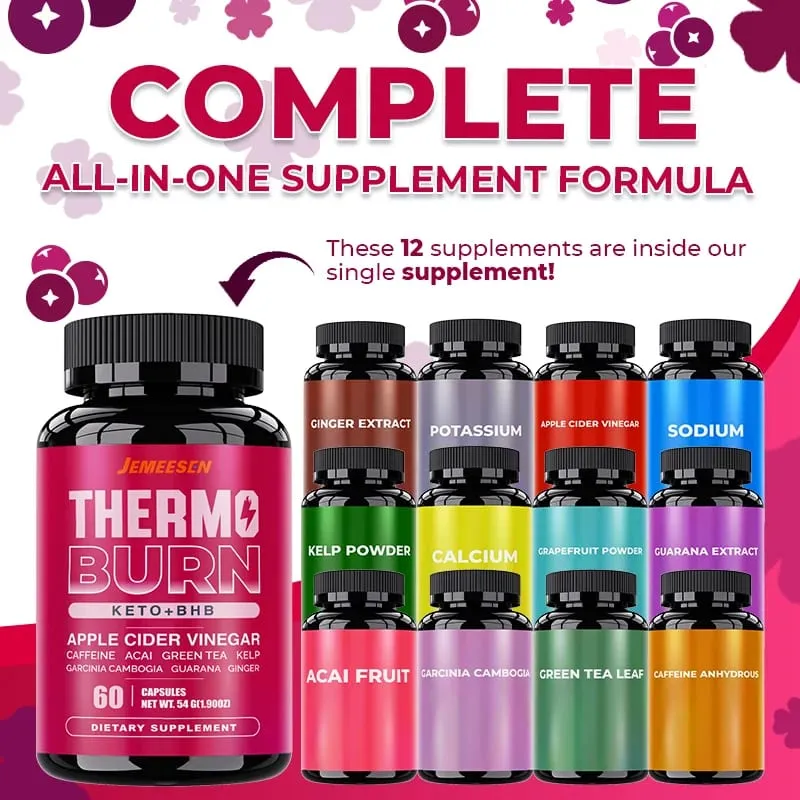 BHB Dietary Capsules with BHB Premium Blend Acai Fruit Green Tea Leaf Anti-carb Diet and Fat Burning Metabolism Boost Detox