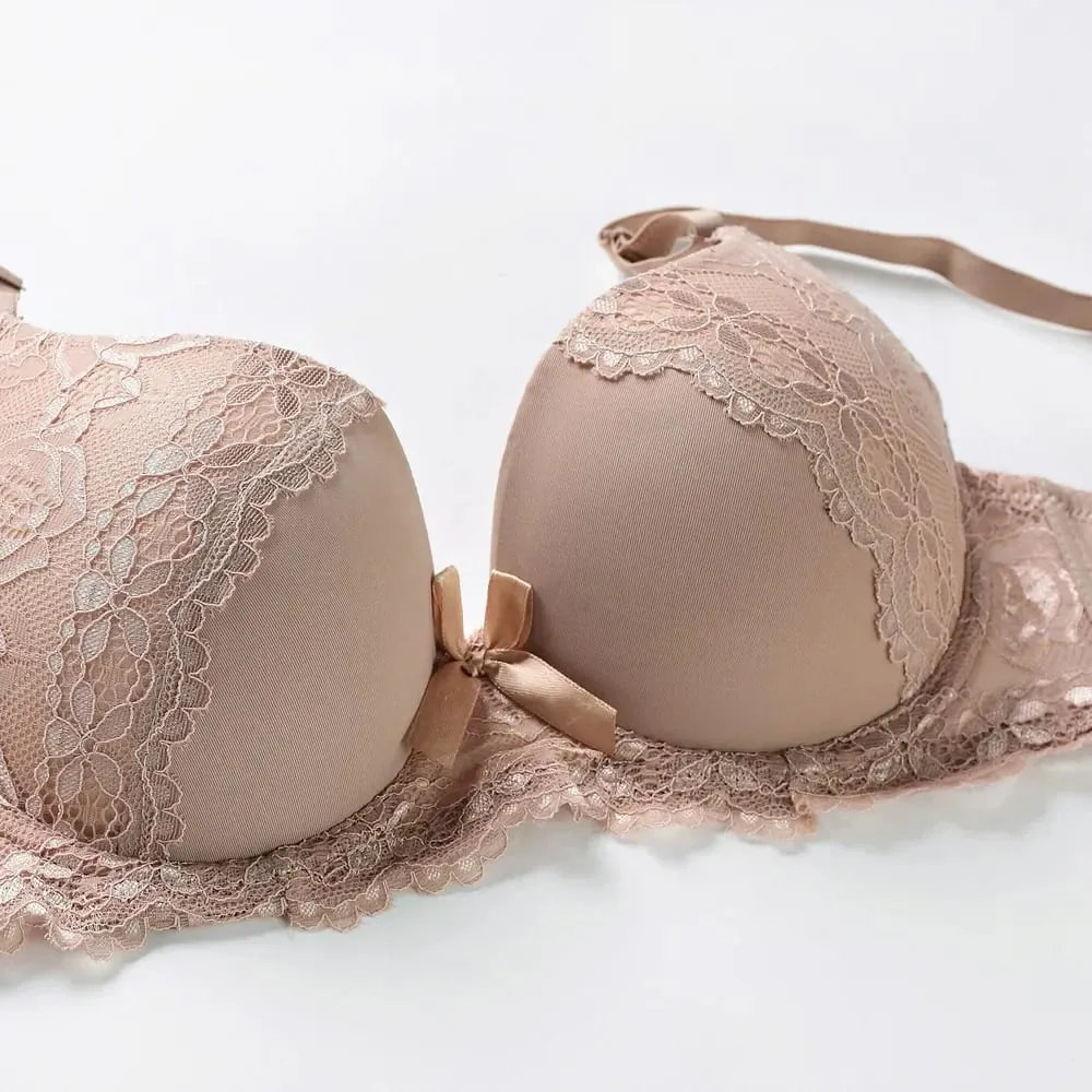 Bra Set Women's Sexy Lace Thin Cup Gather Adjustable Push Up Breathable Comfort Soft Ladies Underwear Lingerie Sets Bra Set — image 5