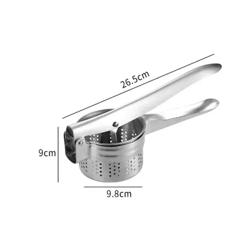 Masher Ricer Press Mashed Potatoes Stainless Steel Crushing Puree Fruit Vegetable SqueezerJuicer Press Maker Kitchen Tools — image 7