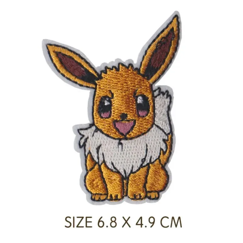 HOT 40 Style Snorlax Iron On Patch Embroidered Clothes Patches Cartoon for Clothing Kid Umbreon Cloth Stickers Garment Appliqués — image 12