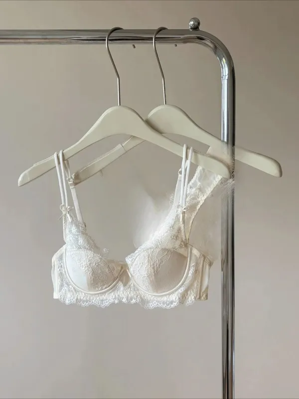 Conjunto de lencería Sexy para mujer, sujetador reductor de estilo francés, soporte para pechos grandes, Media Copa, aros suaves, sujetadores finos cómodos antiflacidez — image 11