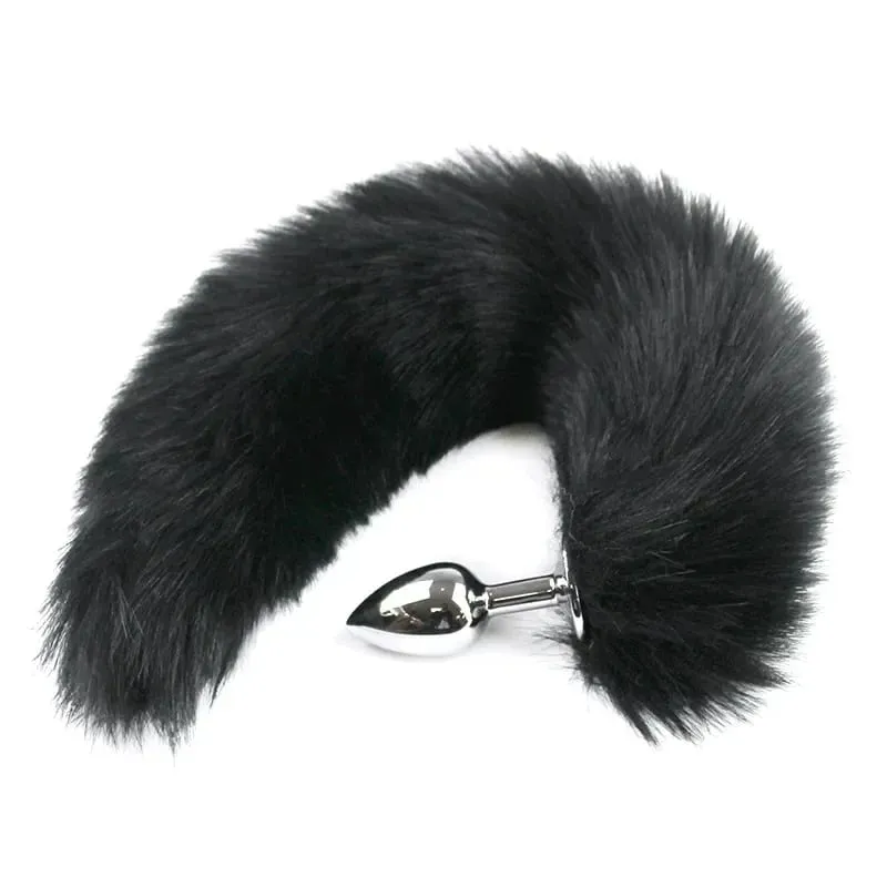 Sex Sm Props Metal Anal Plug Solid Color Fox Tail Anal Plug Backyard Development Training Plug Anal Toys Expand The Anus — image 3