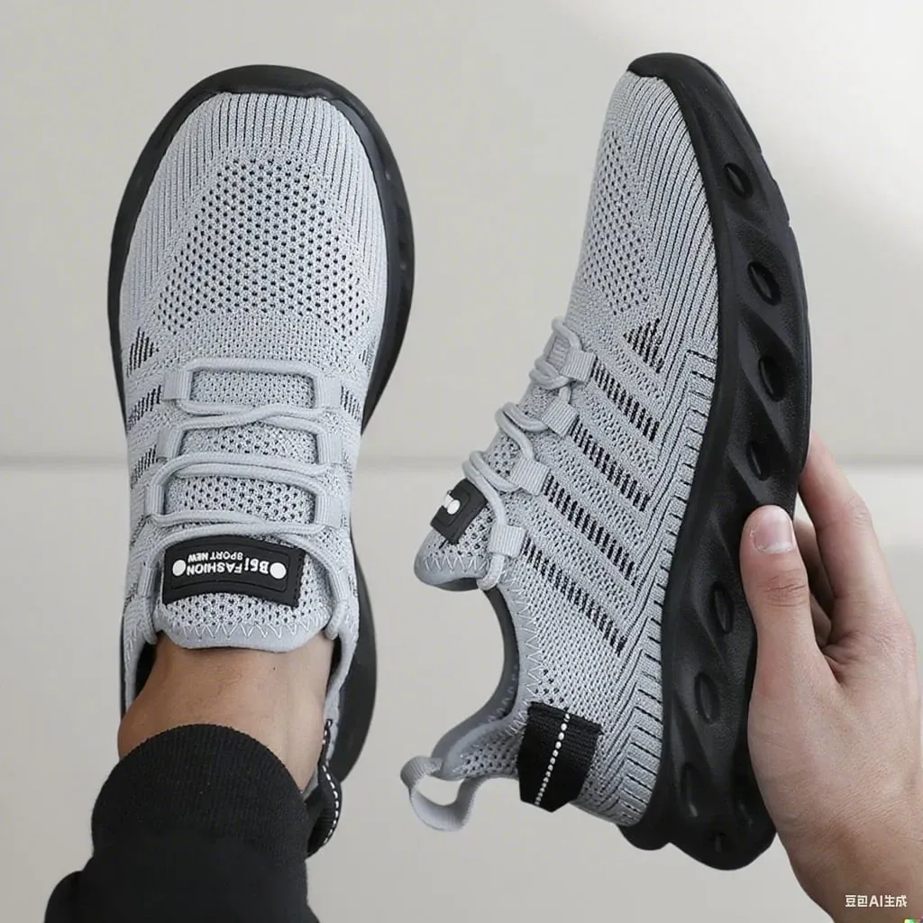 Men's Thick Soled Sports Shoes for Spring and Summer Women's Breathable and Shock-absorbing Fashionable Running Shoes Bare Foot — image 8