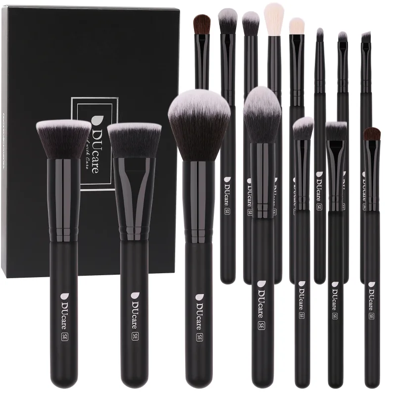DUcare Black Makeup Brush Professional Makeup Eyeshadow Foundation Powder Soft Synthetic Hair Makeup Brushes Brochas Maquillaje