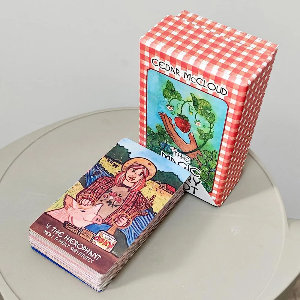 Magic Pantry Tarot Deckอาหาร-ธีมสีน้ำไพ่ทาโรต์สำหรับHome Cooks & Foodies Double-embossedการ์ด 12*7 ซม.