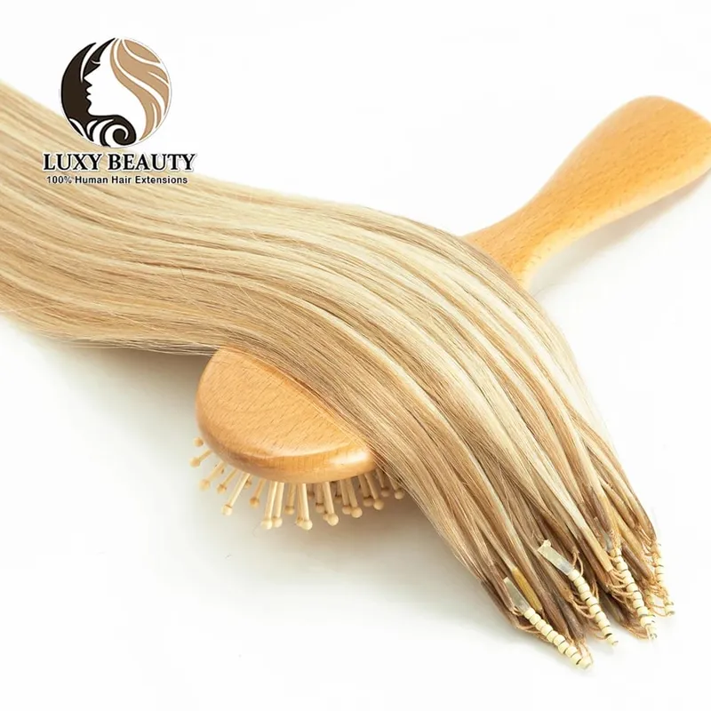 8D Micro Bead Human Hair Extensions Silicone Nano Ring Hair Extension Invisible Mini Silicon Beads Black Brown Blonde Human Hair — image 12