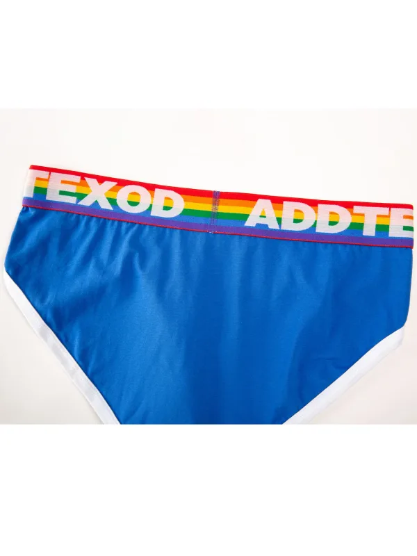 Sexy Men Underwear Rainbow Belt Multi Colored Youth Low Waist U Convex Pouch Brief Teenager Cotton Breathable Comfortable Bikini — image 11