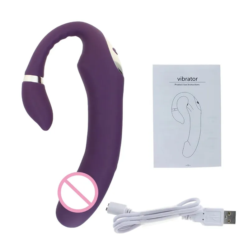 Sex Vibrator G-spot Simulate Soft Double-Head Vibrate Sex Toys for Women Clitoris Massager Rechargeble C-shape for Couple Fun — image 8