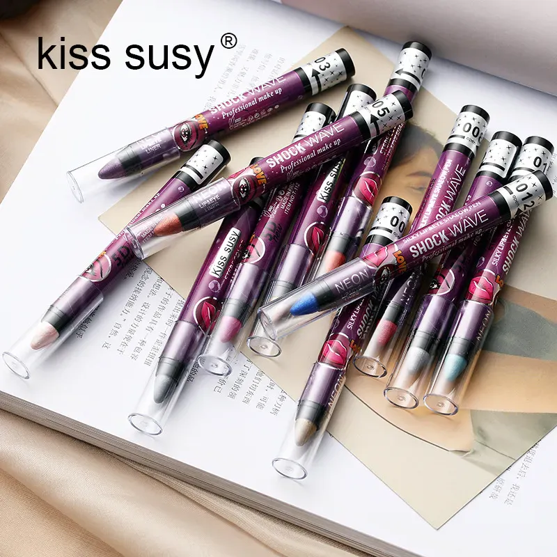 2 In 1 Eyeshadow Lipstick Stick Pencil Waterproof Glitter Matte Eye Shadow Makeup Pigment Eyeshadow Pen — image 6