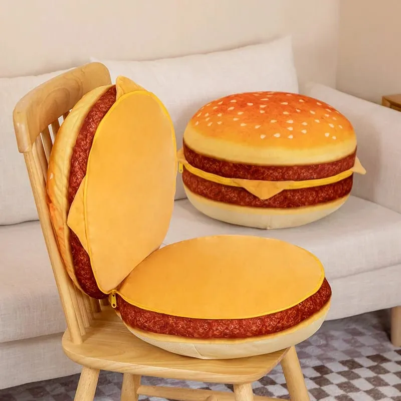 New Creative Burger Plush Toy Soft Padded Plush Cushion Cute Hamburger Pillow Sofa Chair Cushion Boys Girls Kids Birthday Gift