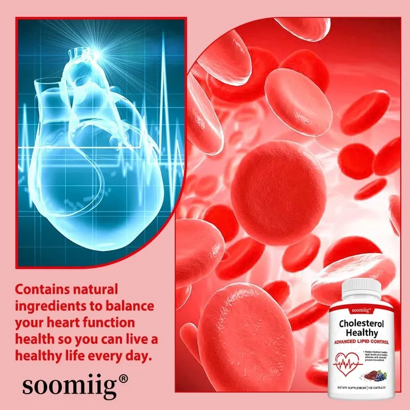 Cholesterin-Gesundheitsergänzungsmittel – Senkt LDL und Triglyceride Unterstützt einen gesunden Cholesterinspiegel Natürliche Herzgesundheitskapseln — image 5
