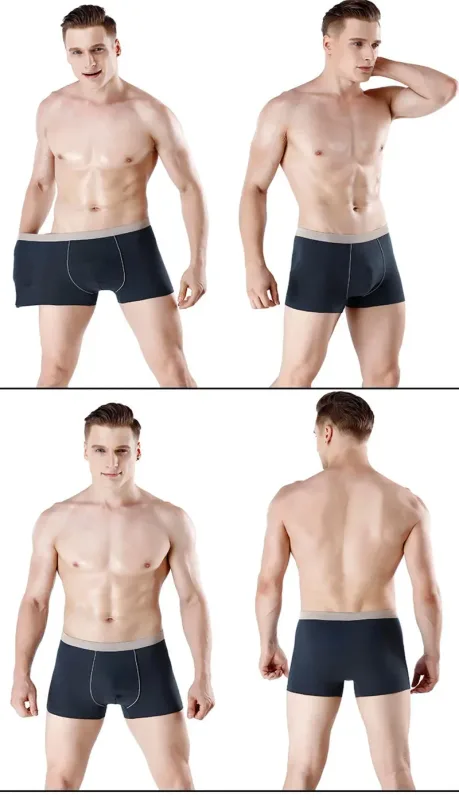 Large Size Seamless Underwear Men Solid Cotton Boxer Shorts Men's Panties Breathable Boxers Mens Pack Underpants Man