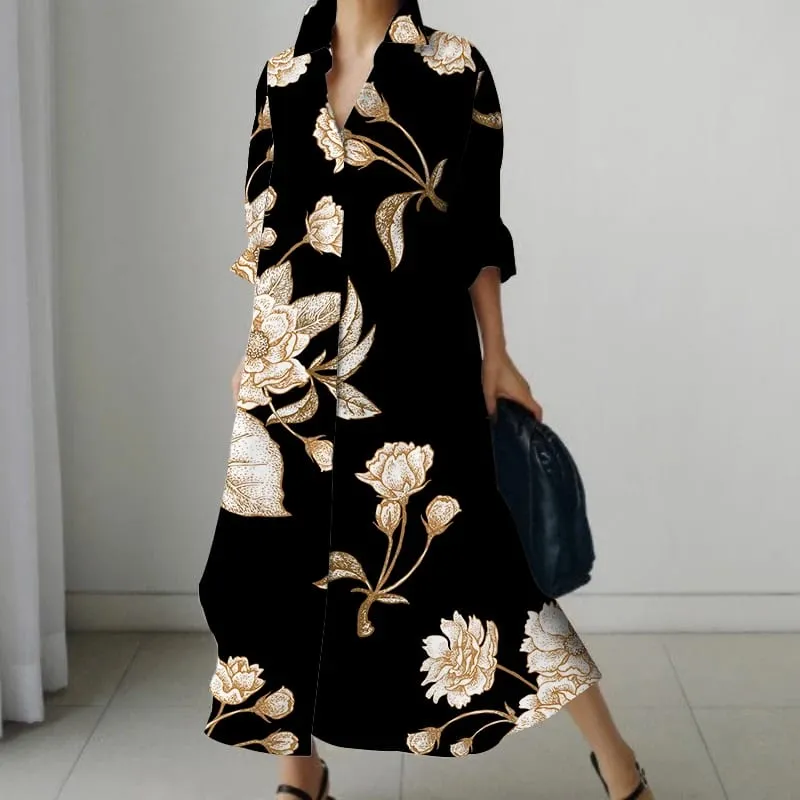 Casual Long Oversized Loose Long Sleeve Shirt Dresses Women's Elegant Repeatable V Neck Holiday Dresses 2023 Autumn — image 8