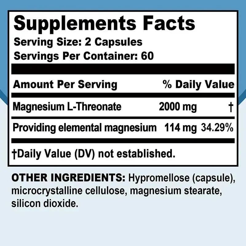 Magnesium L Threonate - Focus and Memory Enhancer Supports Nerve Function Muscle Strength Bone and Joint Health — image 3