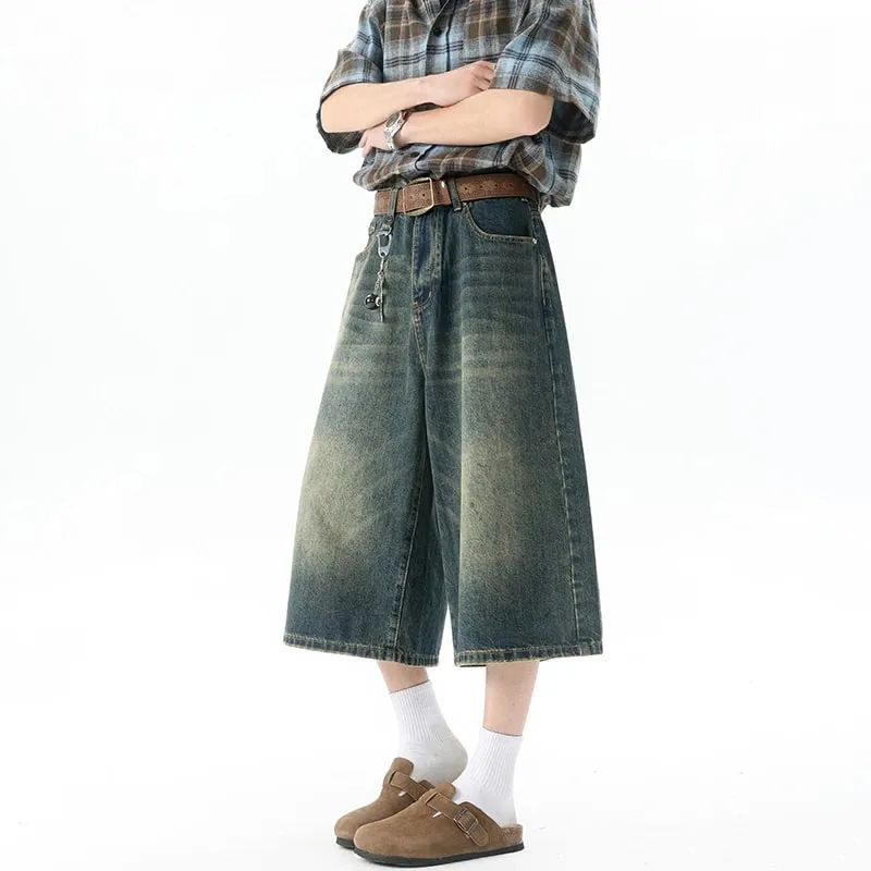 Více kapes Cargo Kalhoty Léto Krátké Džíny Kalhoty Hip Hop Streetwear Baggy Džínové šortky Běžné Široké nohavice Capris Kalhoty 5XL-M — image 3