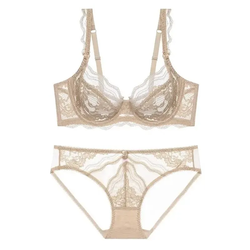 Ensemble de Lingerie en dentelle Ultra fine, nouvelle mode, soutien-gorge Push Up à armatures, doux et solide, Style français, disponible en plusieurs tailles pour femmes 32-42