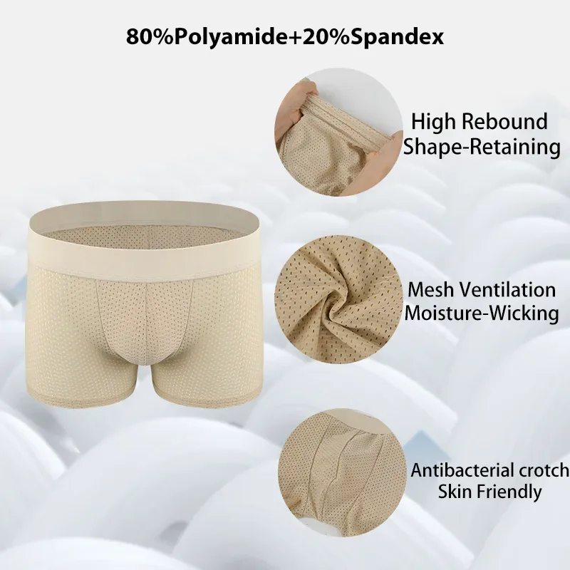 Men's Sexy Boxer Fake Butt Hip Lifter Enhancer Short Removable Padded Underwear Soft Shapewear High Stretch Underpant Mesh Brief — image 14