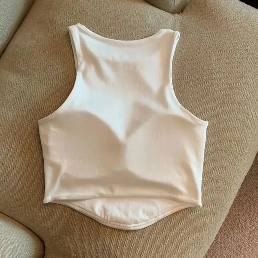 2025 U Push Up Sport Bra Fashion Women Tank Top Solid Color Sleeveless Vest Comfortable Short Top Breathable Casual Crop Tops
