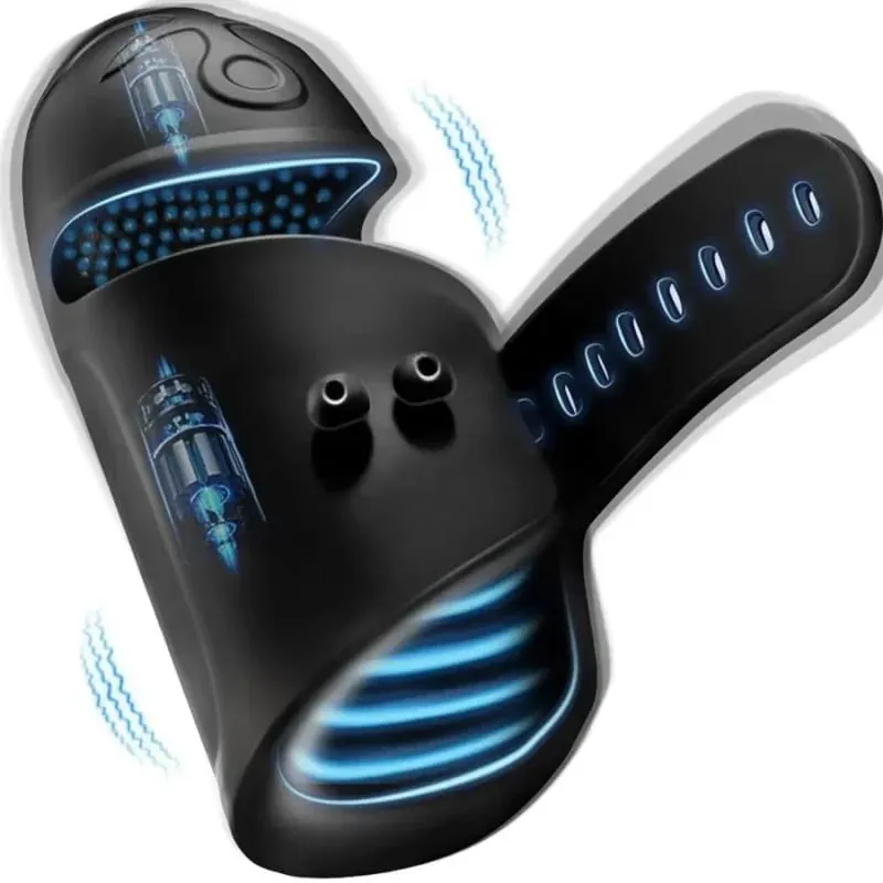 Male masturbation cup 10 frequency vibration glans trainer penis exercise delayer glans stimulator cock ring male adult products