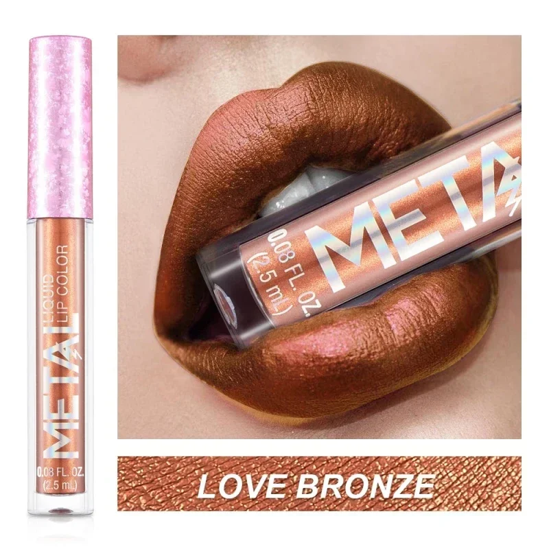 Metallic Matte Liquid Lipstick Waterproof Long Lasting Non-Stick Cup Matte Shimmer Glitter Lip Gloss Women Lips Makeup 12 Colors — image 13