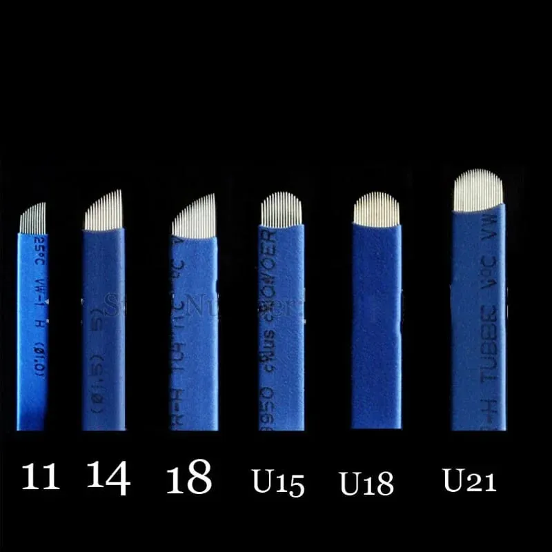 50pcs Tebori 0.18mm Tattoo Microblading Blades Needles for Permanent Makeup Manual Eyebrow Blades Sizes — image 2