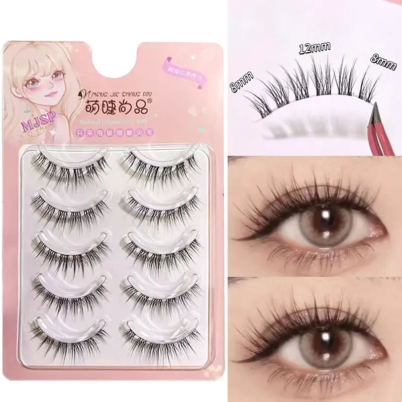 Natural False Eyelashes Slender Transparent Stem Eye Lashes Manga Lashes Novice Eyelash Supplies Korean Eyelashes Stick Makeup