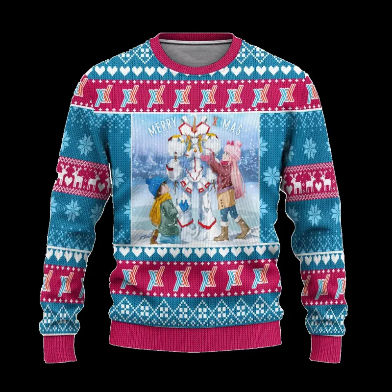 Anime One Piece Luffy boże narodzenie brzydki sweter 3D bluza topy jesienno-zimowa Cosplay święty mikołaj swetry swetry prezent