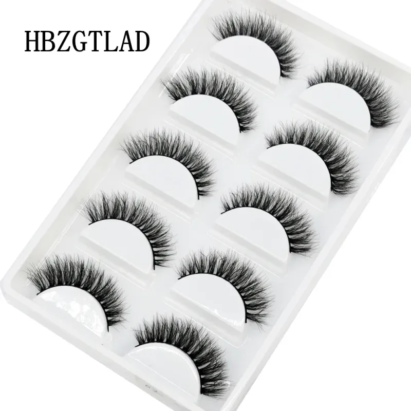 5Pairs Handmade Mink Lashes Short False Eyelashes Dense Natural Long Messy Eye Lashes Reusable Stage Makeup Eyelashes — image 22