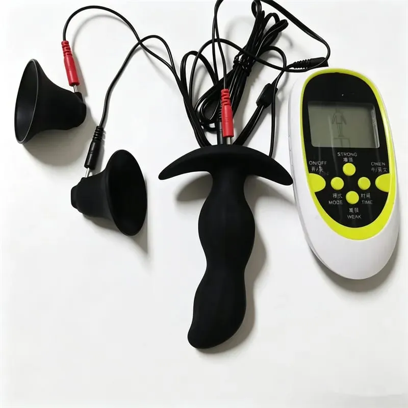Electric Shock Silicone Anal Plug Prostate Massage Metal Nipples Clips Breast Sucker Pumps Sex Toys for Women Men Adult Games — image 4