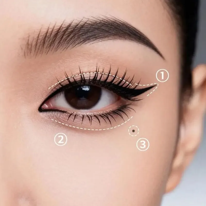 Waterproof Eye Makeup Stamping Pen Set Long Lasting Smudge Resistant Eyeliner Stamp Pen Ultra Fine Portable Eye Makeup Tools