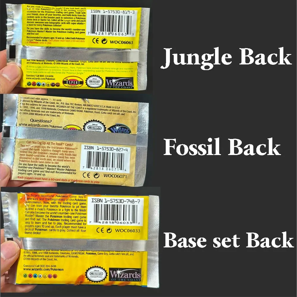 Pokémon Booster Packs Base Fossil Jungle 9 single bags 1 pack/11 Cards and Booster Box 3 1Box/36 Packs models Proxy Game Cards — image 5