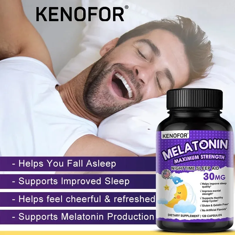 Melatonin Capsules 30mg - Promote Falling Asleep Quickly Calm The Mind Natural Sleep Aid Supplement — image 3