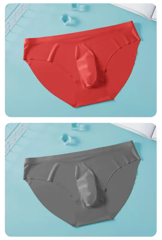 3PCS/lot Men's Ice Silk Briefs Ultra-thin Transparent Seamless Underpants 3D Pouch Sexy Quick Dry Breathable Underwear Panties — image 16