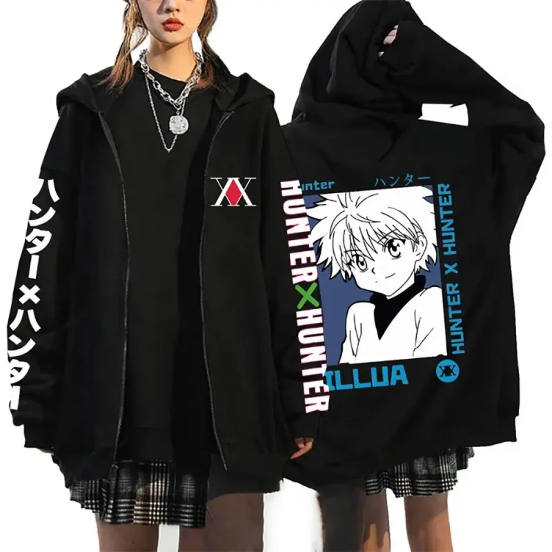 Unisex Anime Hunter X Hunter Killua Zoldyck Gon Print Hoodie Zip Hoodies Loose Casual Streetwear Men And Women Classic Simple — image 35