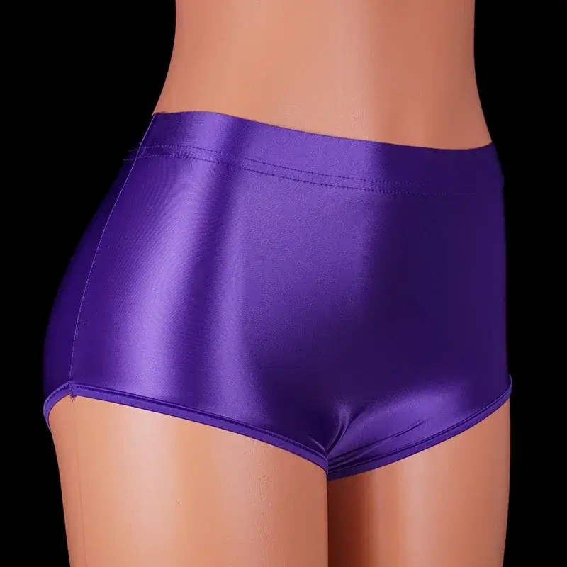 Satin Glossy Spandex Shorts for men Extra Short Biker Shorts Shiny Fitness Clothes Sexy Glitter Running Gym sexy underwear men